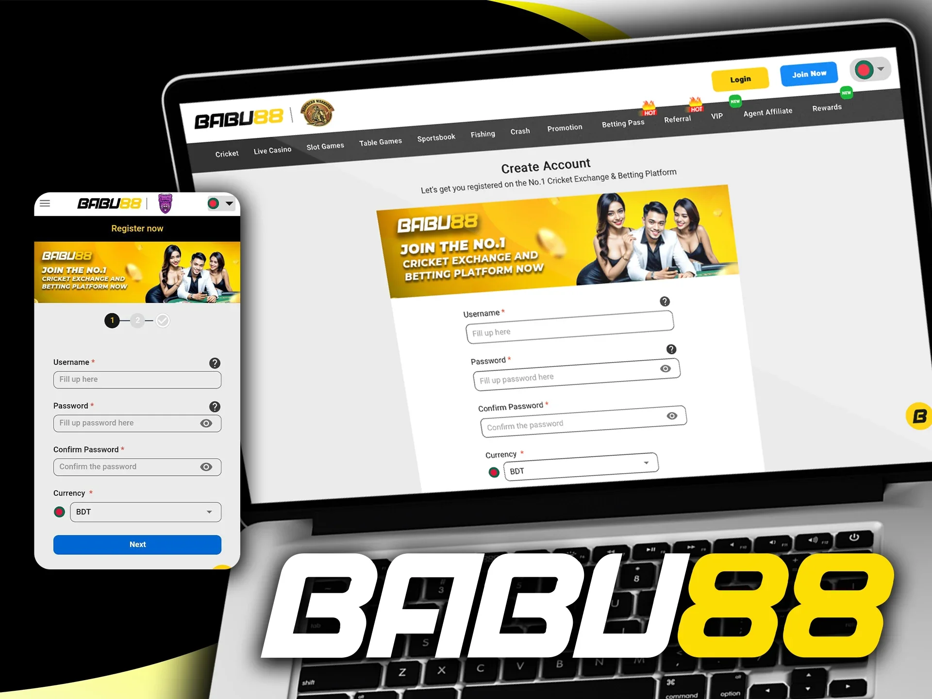 Register your Babu88 account and start betting.